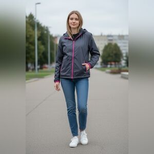 danskin Women's Size XL Windbreaker Workout Gym Zip Up Jacket